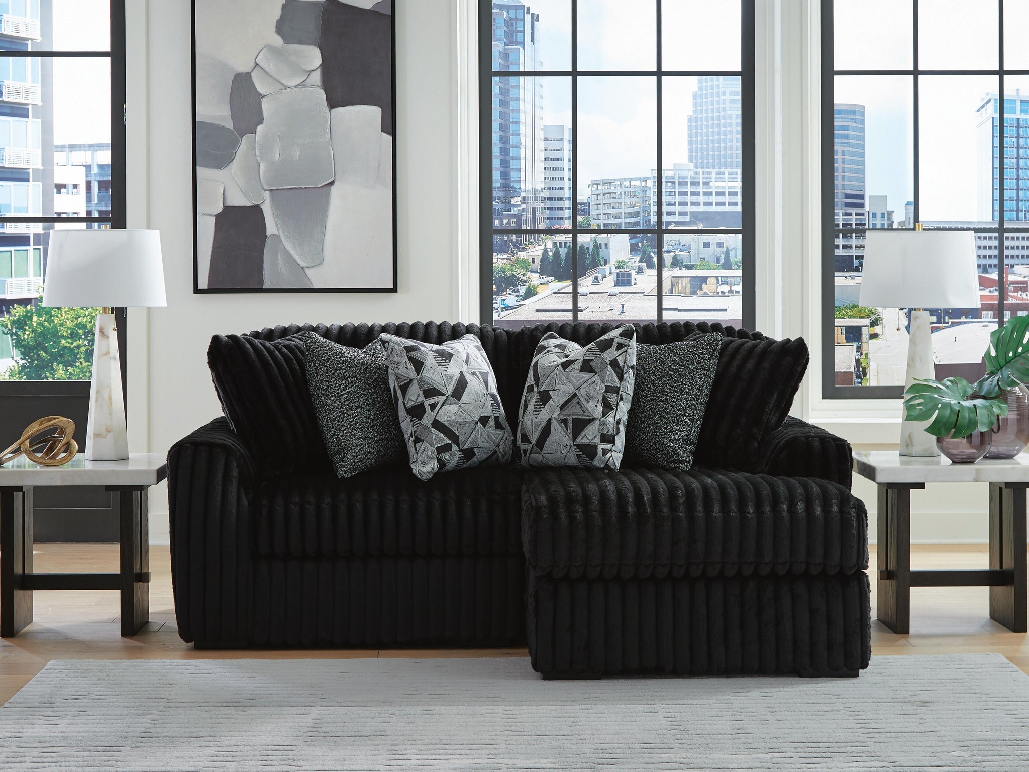 Midnight-Madness 2-Piece Sectional with Chaise – Home Design Furniture