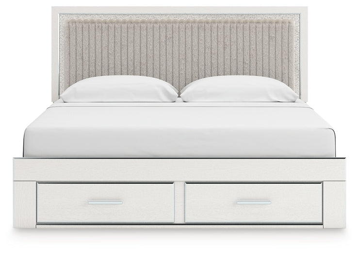 Zuraleus King Upholstered Panel Platform Storage Bed