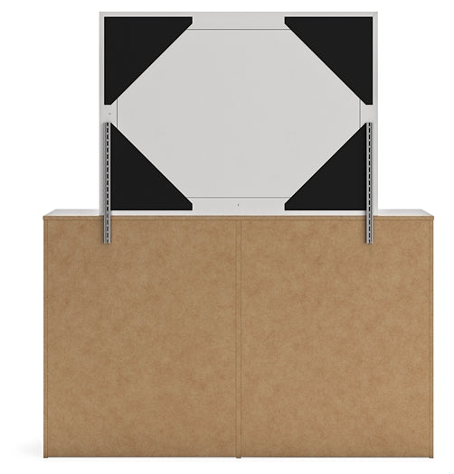 Cayboni Queen Panel Bed with Mirrored Dresser, Chest and Nightstand