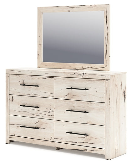 Lawroy Full Panel Bed with Mirrored Dresser, Chest and Nightstand