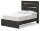 Hollivern Full Panel Bed with Storage with Mirrored Dresser and Nightstand
