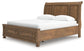 Feddinger California King Storage Sleigh Bed with Mirrored Dresser, Chest and Nightstand