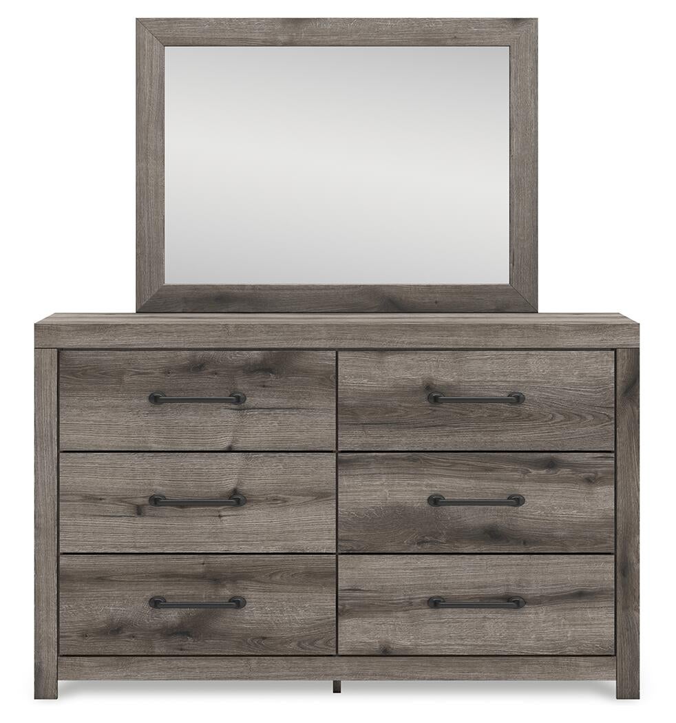Graystorm Queen Panel Bed, Dresser, Mirror, Chest and Nightstand