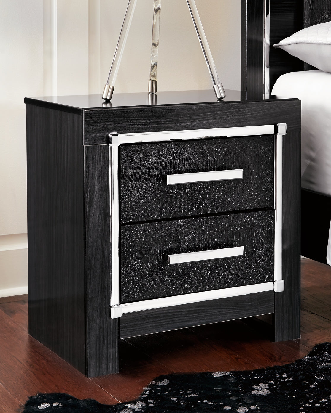 Kaydell Queen Upholstered Panel Storage Bed with Mirrored Dresser, Chest and Nightstand