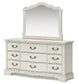 Arlendyne King Upholstered Bed with Mirrored Dresser and Nightstand