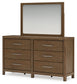 Cabalynn King Panel Bed with Storage with Mirrored Dresser and Chest